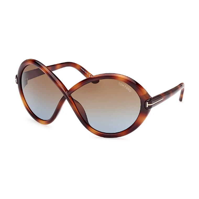 Brązowe okulary przeciwsłoneczne dodatki damskie Aw23 Tom Ford