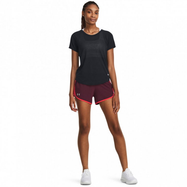 Damskie spodenki do biegania Under Armour Fly By 2.0 Short - bordowe