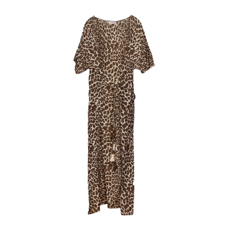 Długa Sukienka w leopardzie Tory Burch