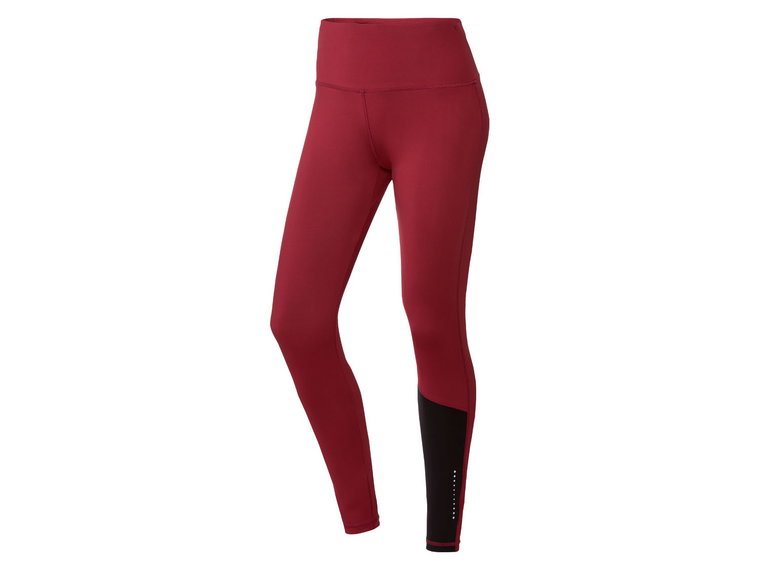 CRIVIT Legginsy sportowe damskie (XS (32/34), Czarny/bordowy)