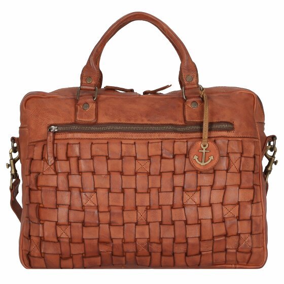 Harbour 2nd Skórzana aktówka Cool Casual Aris z przegrodą na laptopa 40 cm charming cognac