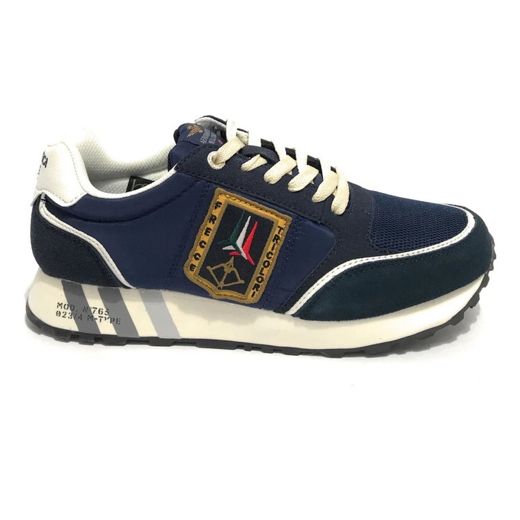 Niebieskie Tricolor Sneaker dla Mężczyzn Aeronautica Militare