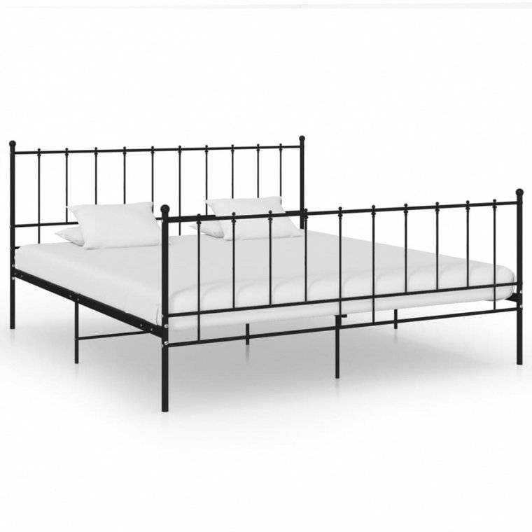 Rama łóżka, czarna, metalowa, 200 x 200 cm kod: V-324964