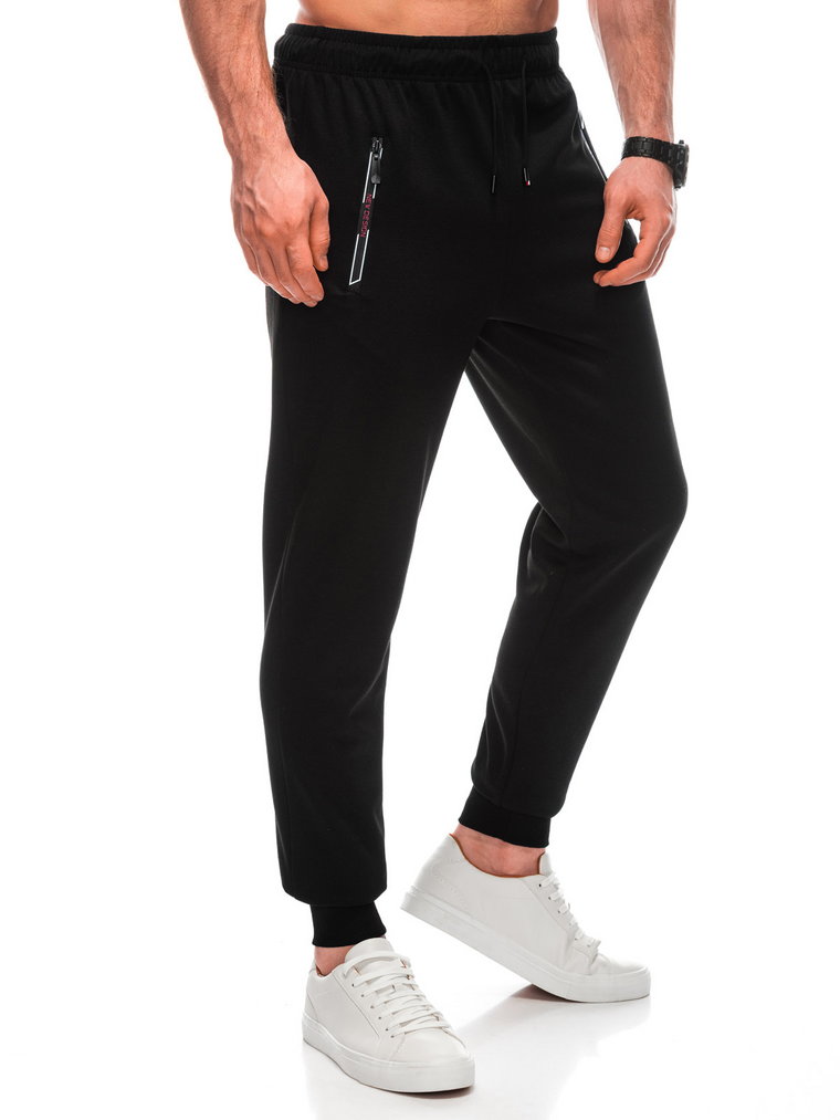 Spodnie męskie dresowe P1459 - czarne