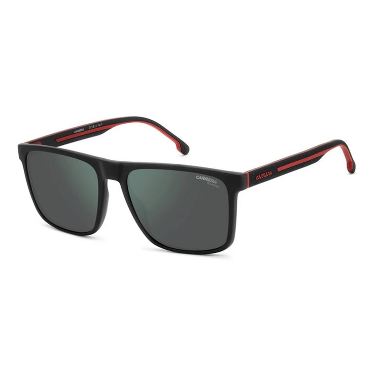 Czarne Czerwone Okulary przeciwsłoneczne z Greengrey Soczewkami Carrera