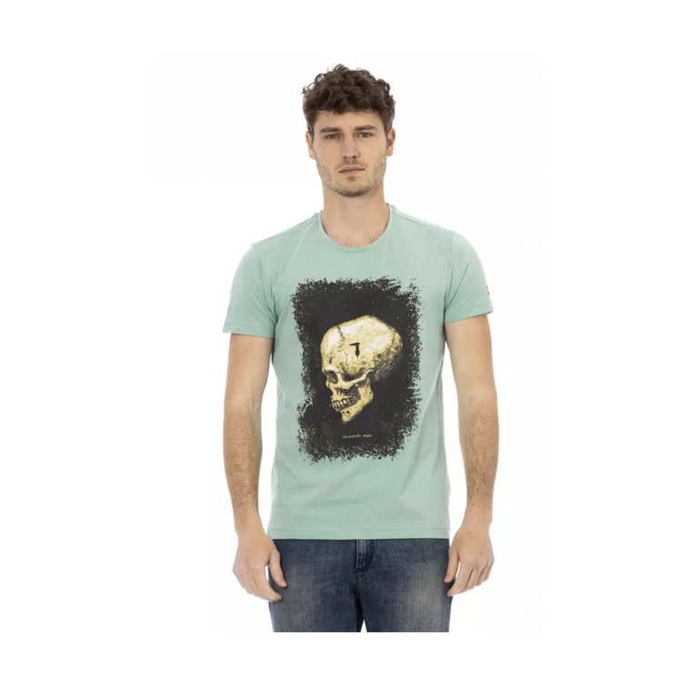 Action Green T-Shirt z Okrągłym Dekoltem Trussardi