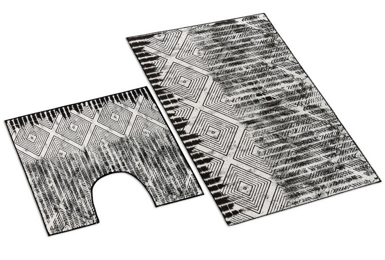 Bellatex Zestaw dywaników łazienkowych Prostokąty 3D, 60 x 100 cm, 60 x 50 cm