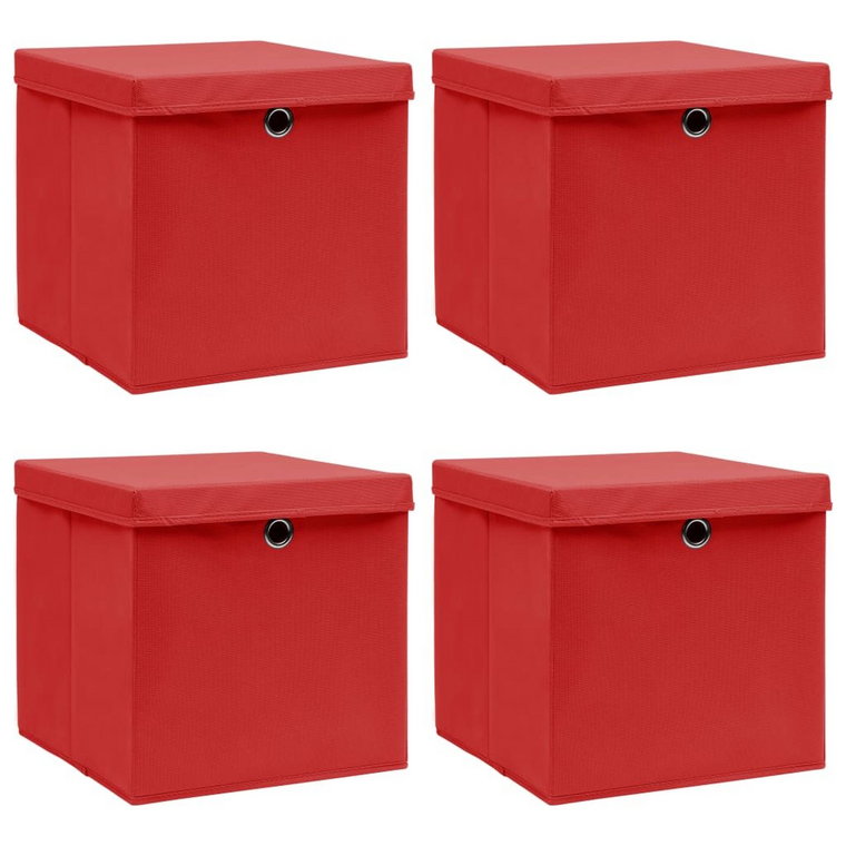 Składane pudła do przechowywania, czerwone, 32x32x