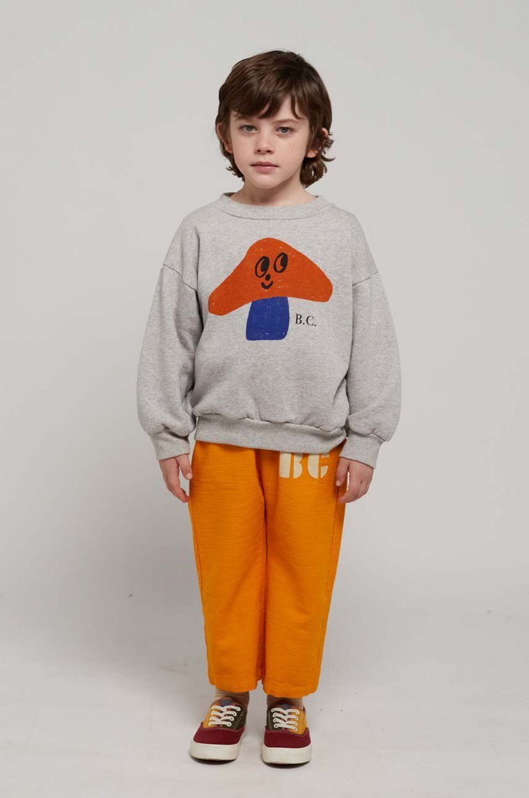 Bobo Choses spodnie dresowe bawełniane dziecięce kolor pomarańczowy z nadrukiem