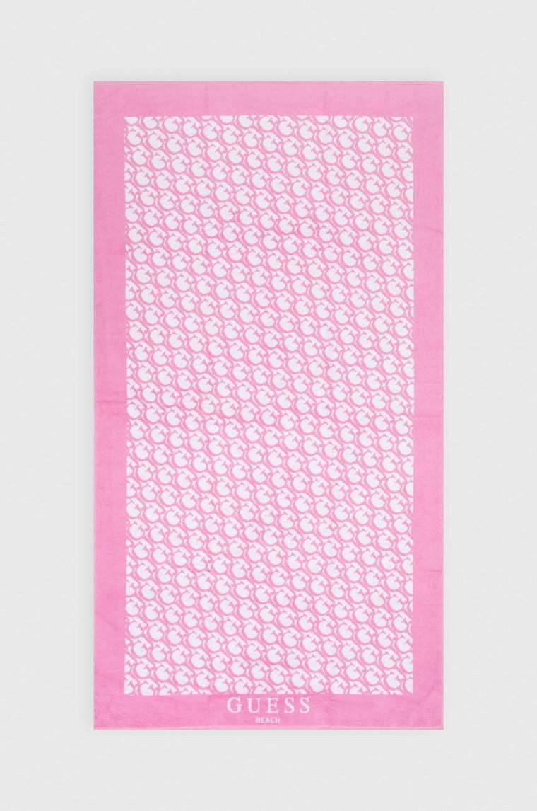 Guess ręcznik bawełniany kolor różowy E4GZ12 SG00P