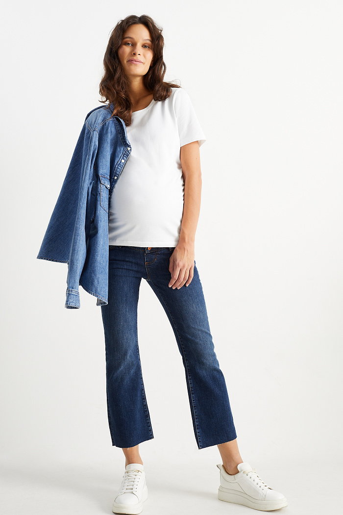 C&A Dżinsy ciążowe-bootcut jeans-LYCRA, Niebieski, Rozmiar: 38