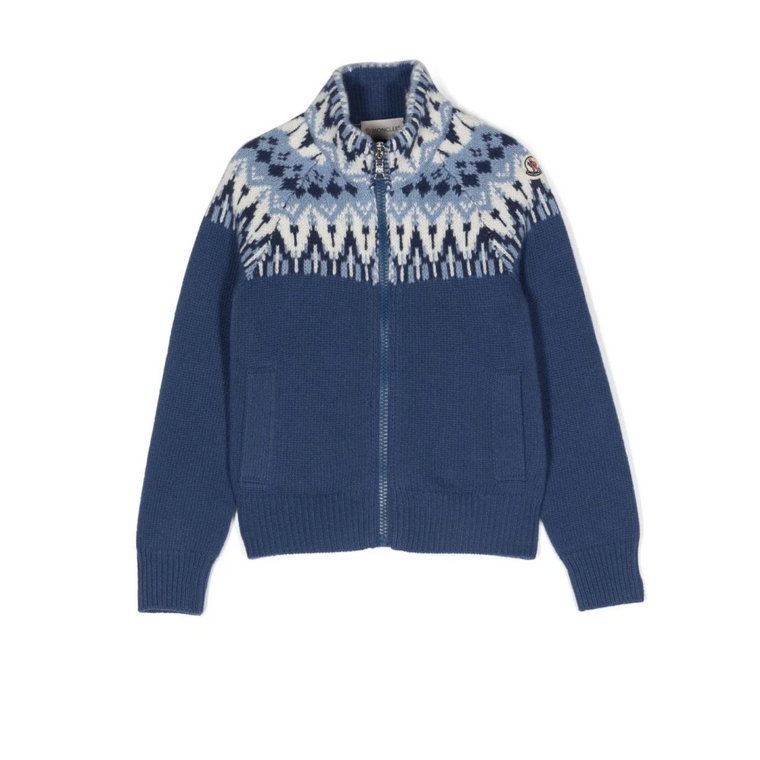 Niebieski sweter dla dzieci w stylu nordyckim Moncler