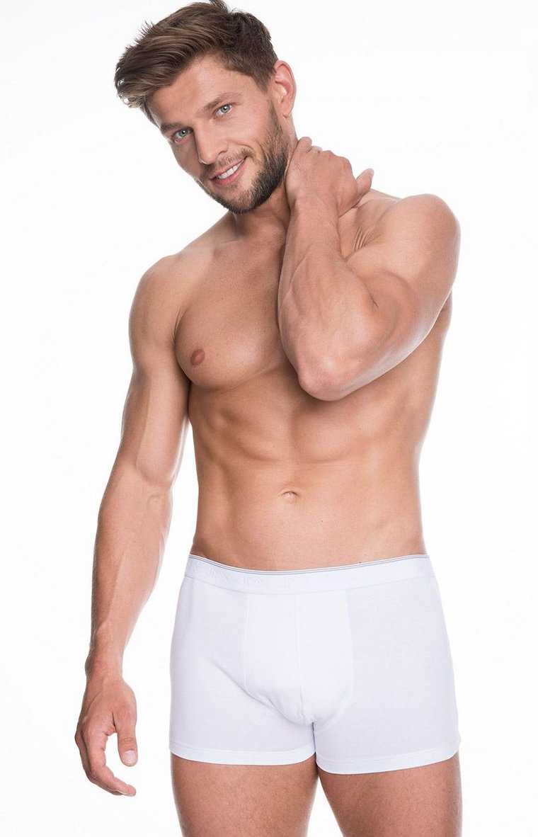 Białe bokserki męskie z dłuższymi nogawkam Iron, Kolor biały, Rozmiar M, Julimex
