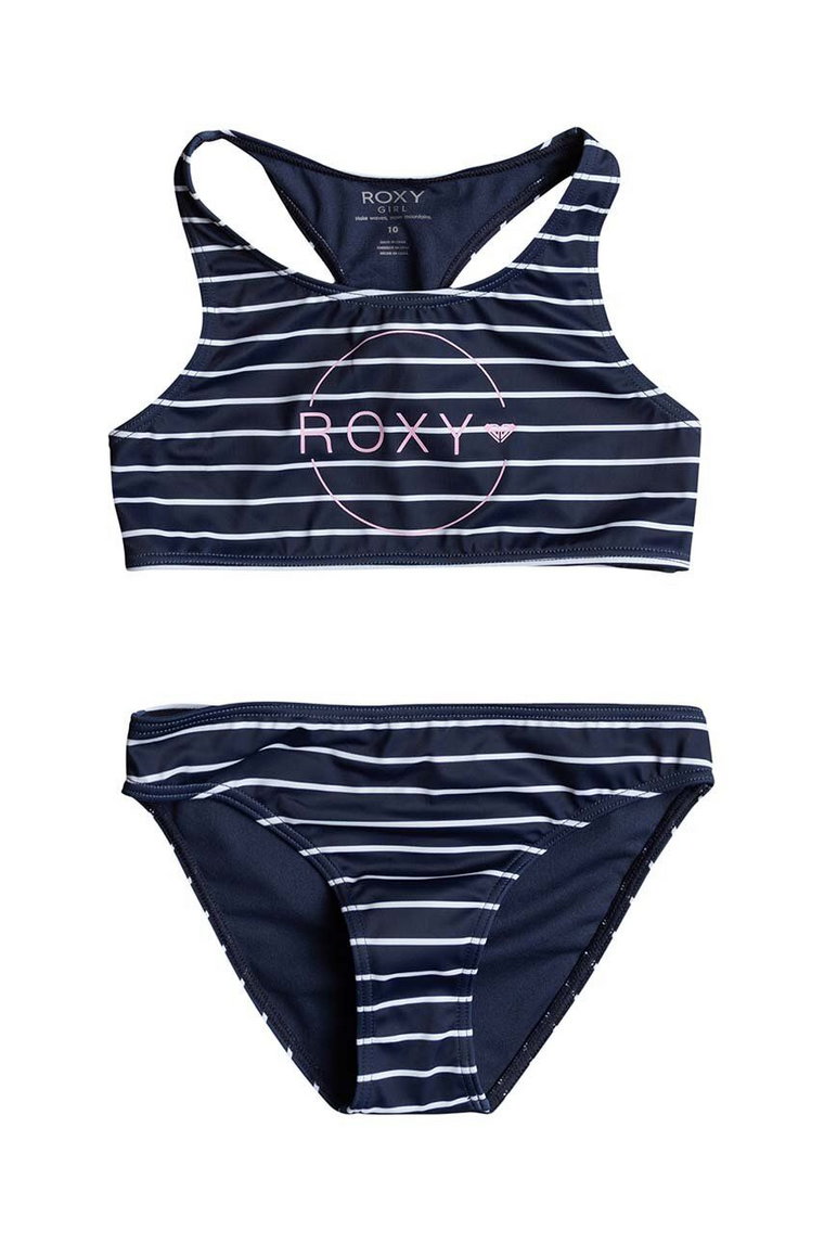Roxy dwuczęściowy strój kąpielowy dziecięcy BICOASIC STRI kolor granatowy