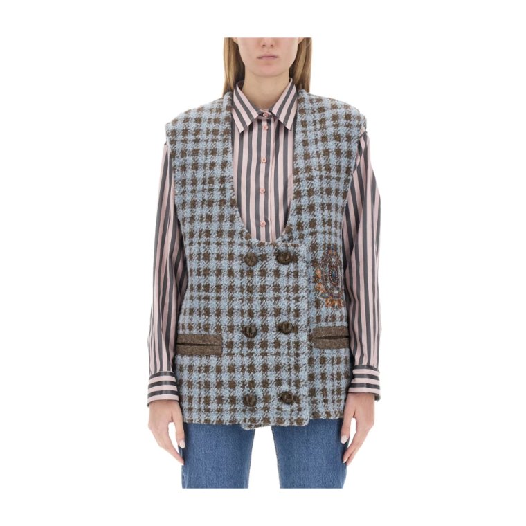 Wygodny Houndstooth Oversized Vest Etro