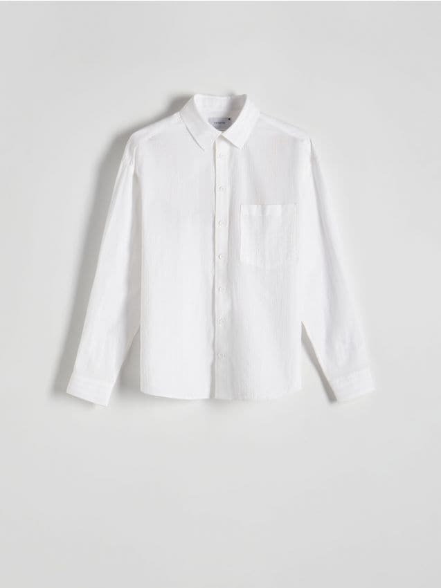 Reserved - Koszula boxy fit - biały