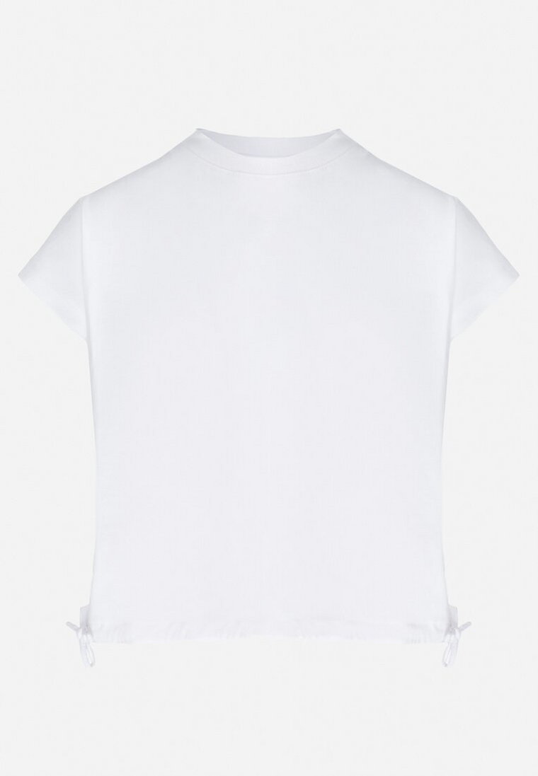 Biała Koszulka ze Sznurkiem na Dole Denirissa