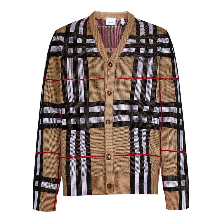 Beżowy Sweter z Wzorem Aw23 Burberry