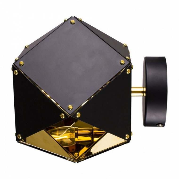 Lampa ścienna new geometry-1 czarno złota 15,5 cm kod: ST-8861-1
