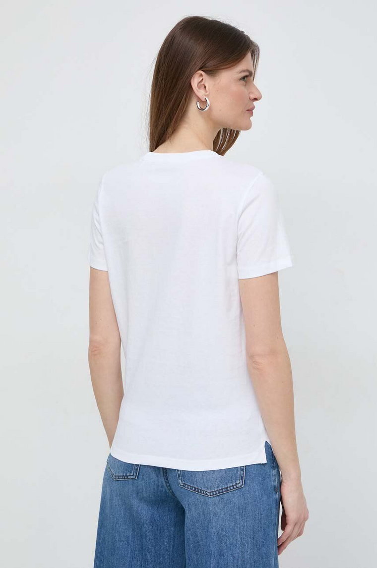 Guess t-shirt bawełniany COLLAGE damski kolor beżowy W4GI17 I3Z14