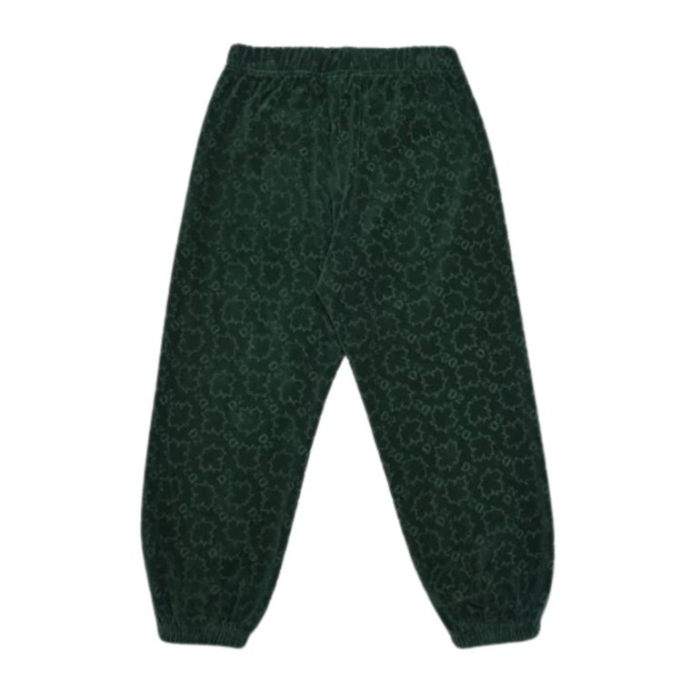 Zielone spodnie z elastycznym pasem i mankietami Dsquared2