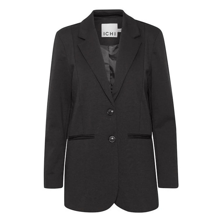 Stylowy Oversize Blazer z Dekoltem w Literę V i Guzikami Ichi