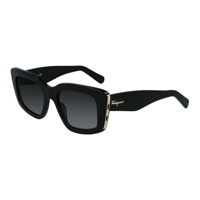 Czarne Okulary Przeciwsłoneczne dla Nowoczesnej Kobiety Salvatore Ferragamo