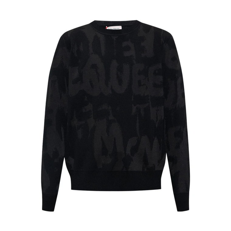 Swetry z okrągłym dekoltem i wzorem McQueen Graffiti Alexander McQueen