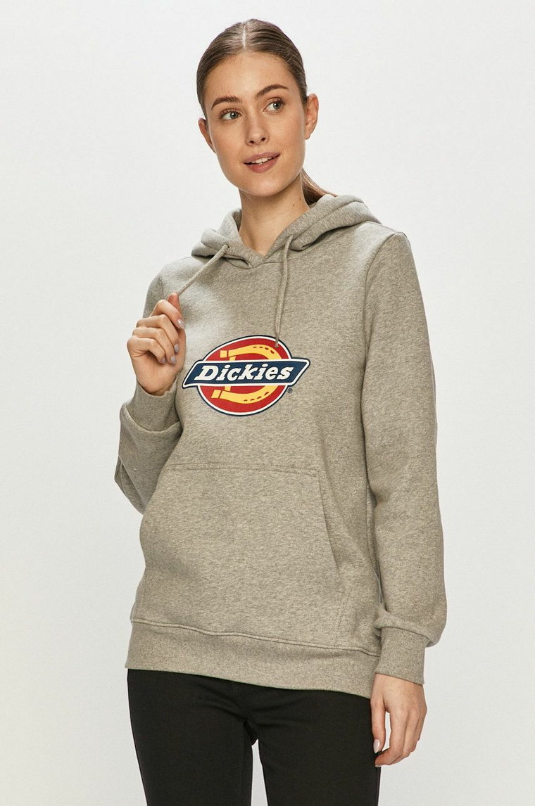 Dickies Bluza damska kolor szary z kapturem z nadrukiem DK0A4XCCGYM-GREYMELANG