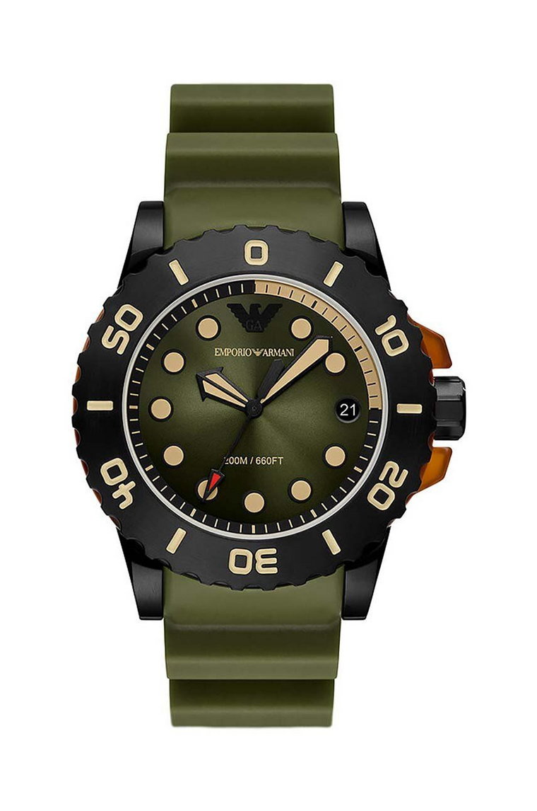 Emporio Armani zegarek męski kolor zielony