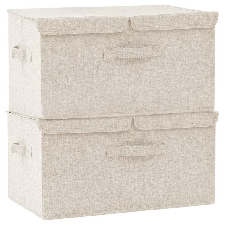 Pudełka do przechowywania, kremowe, 50x30x25 cm, 2