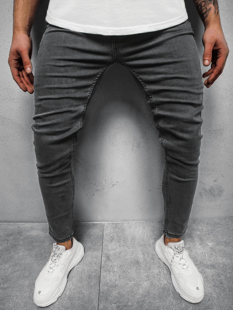 Spodnie jeansowe męskie czarne OZONEE DP/696/1