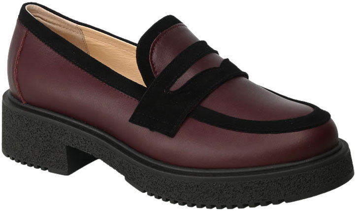 Półbyty Euromoda Shoes TMX1653 Bordo Skórzane