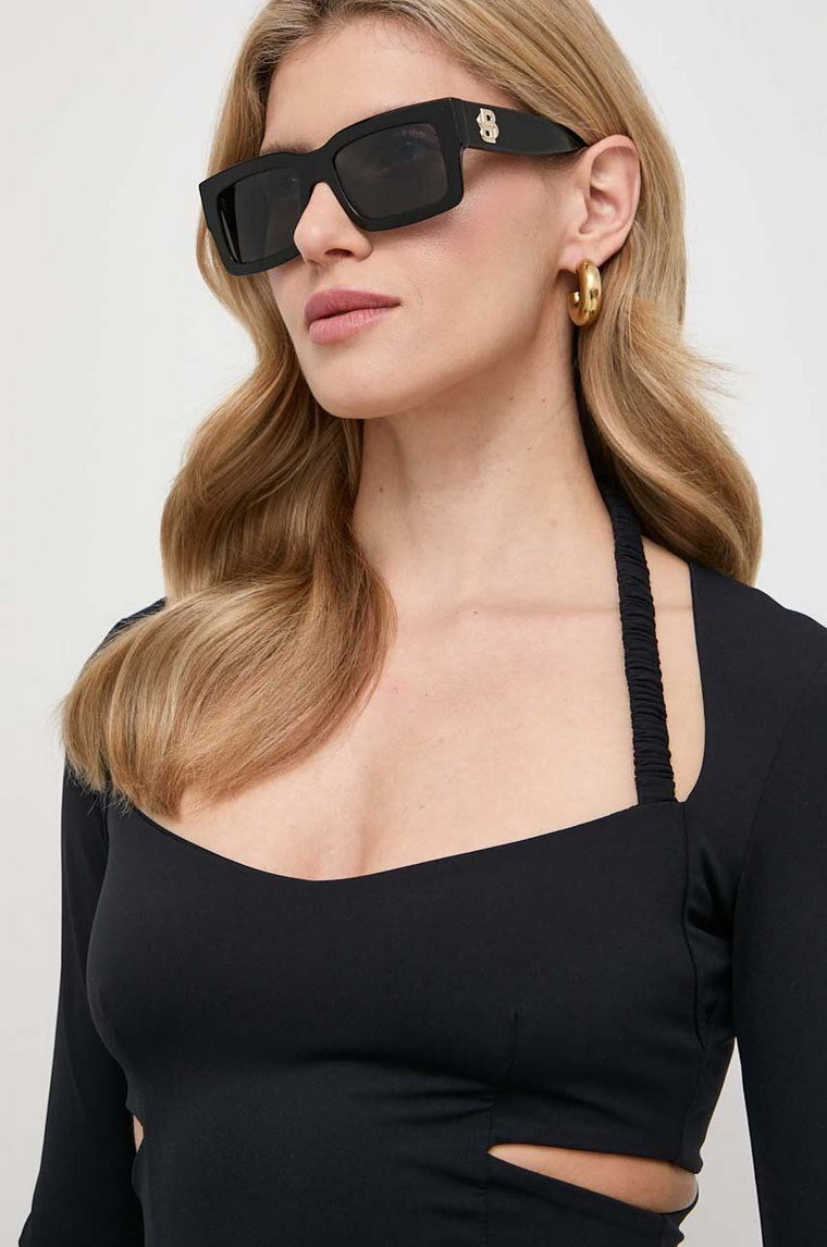 BOSS okulary przeciwsłoneczne damskie kolor czarny BOSS 1654/S