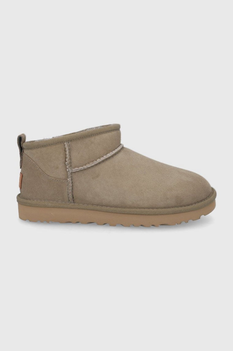 UGG śniegowce zamszowe Classic Ultra Mini kolor brązowy 1116109.ALP