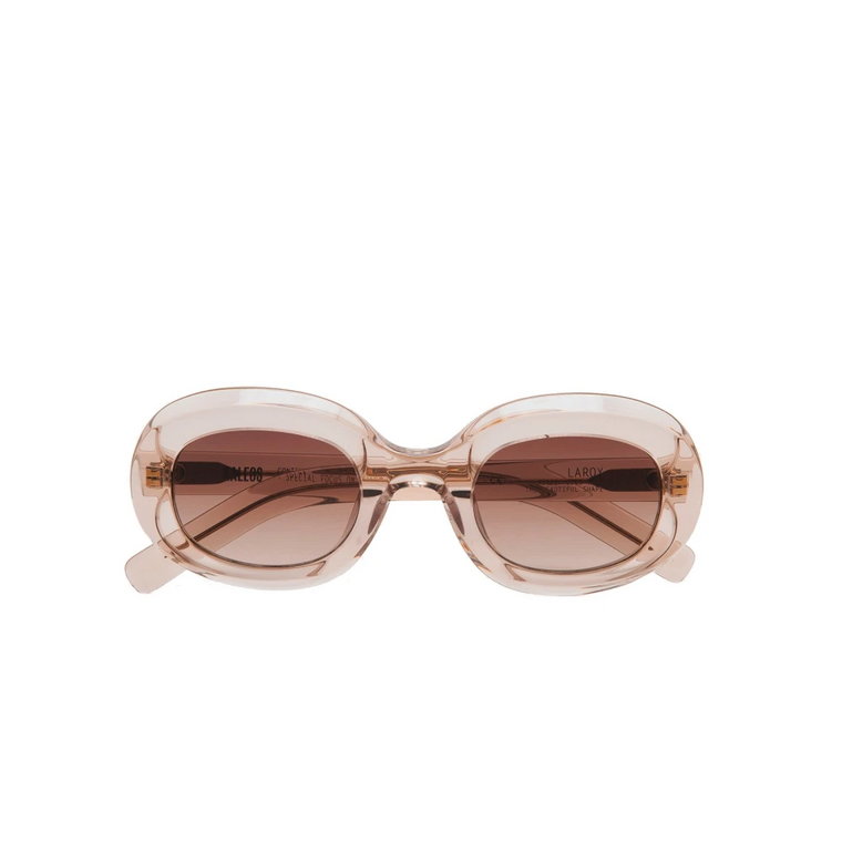Laroy Owalne Okulary Przeciwsłoneczne z Acetatową Oprawą w Beżowym Kolorze Kaleos