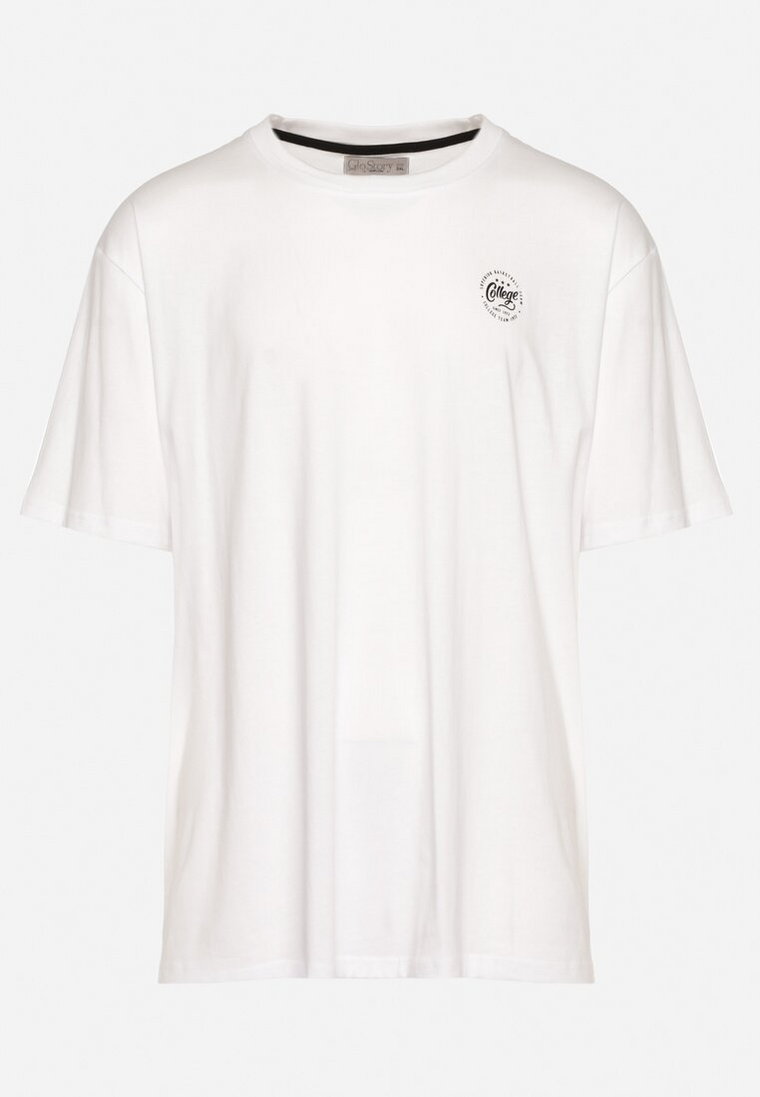Biała Koszulka Bawełniana z Nadrukiem Fuatte
