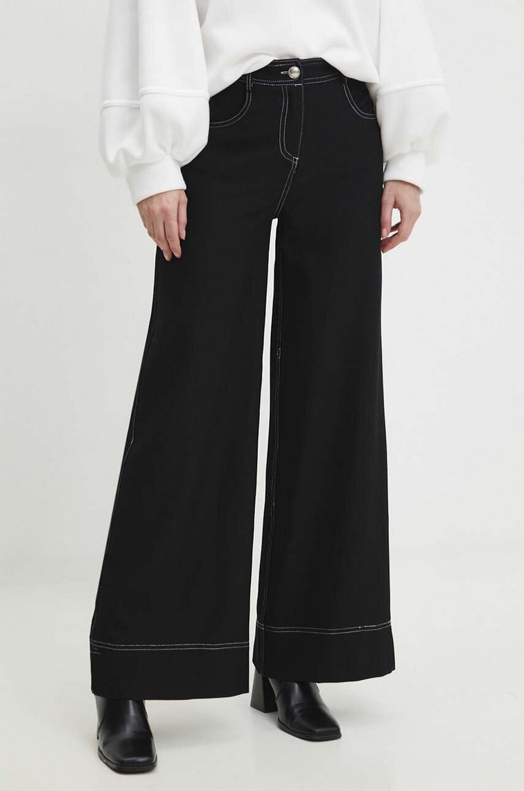 Answear Lab spodnie damskie kolor czarny szerokie high waist