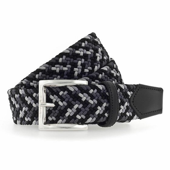 b.belt Pleciony pasek Luca schwarz grau 95 cm