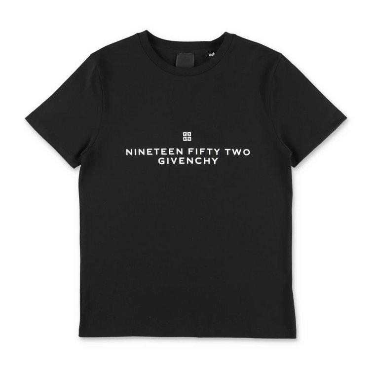 Czarna bawełniana koszulka chłopięca z dżerseju Givenchy