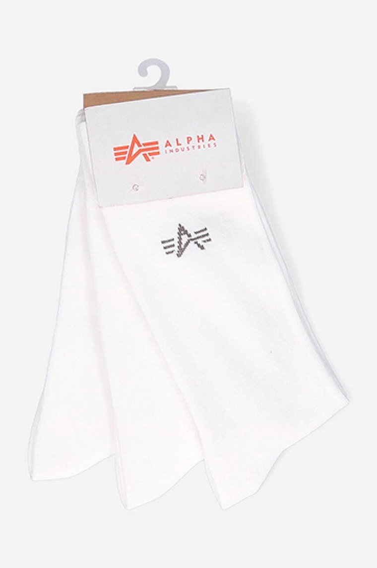 Alpha Industries skarpetki Basic Socks 3-pack kolor biały 118929.09-BIALY