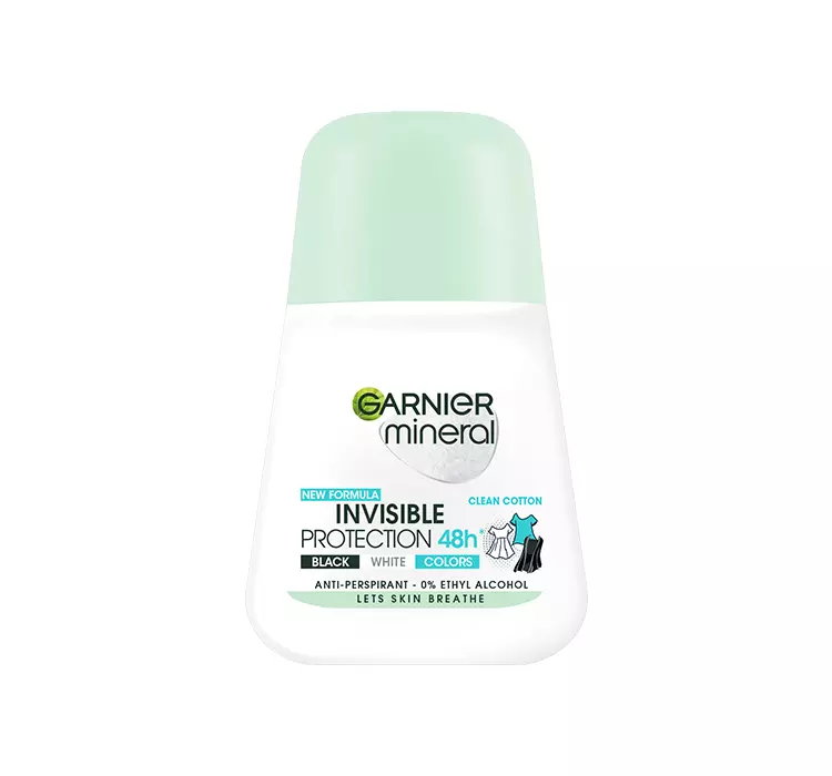 GARNIER MINERAL INVISIBLE PROTECTION 48H CLEAN COTTON ANTYPERSPIRANT ROLL ON DLA KOBIET 50ML