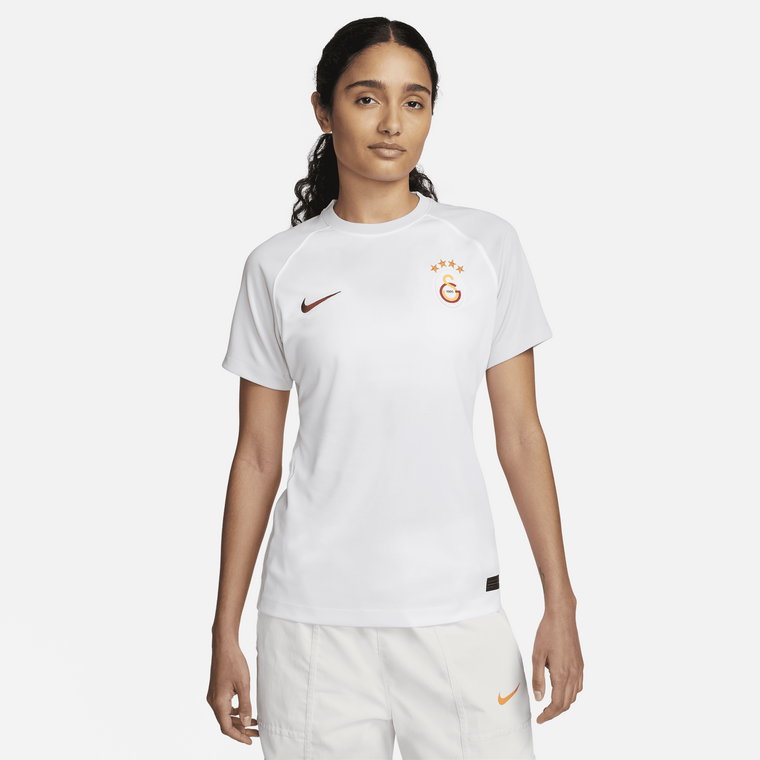 Damska koszulka piłkarska z krótkim rękawem Nike Dri-FIT Galatasaray 2023/24 (wersja wyjazdowa) - Biel