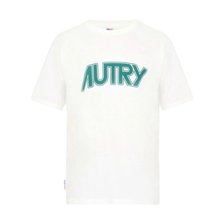 Biała koszulka z nadrukiem logo Autry
