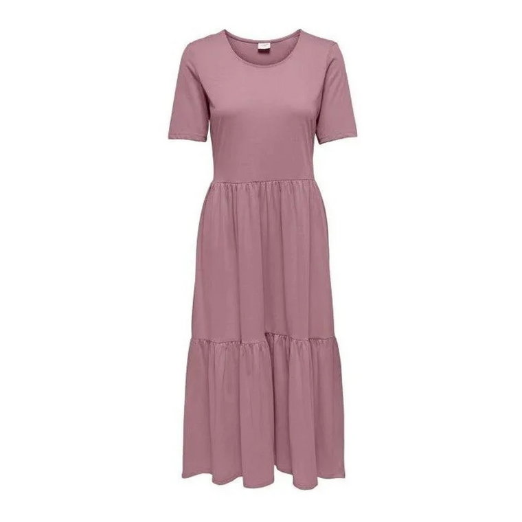 Różowa jednolita sukienka dla kobiet Jacqueline de Yong
