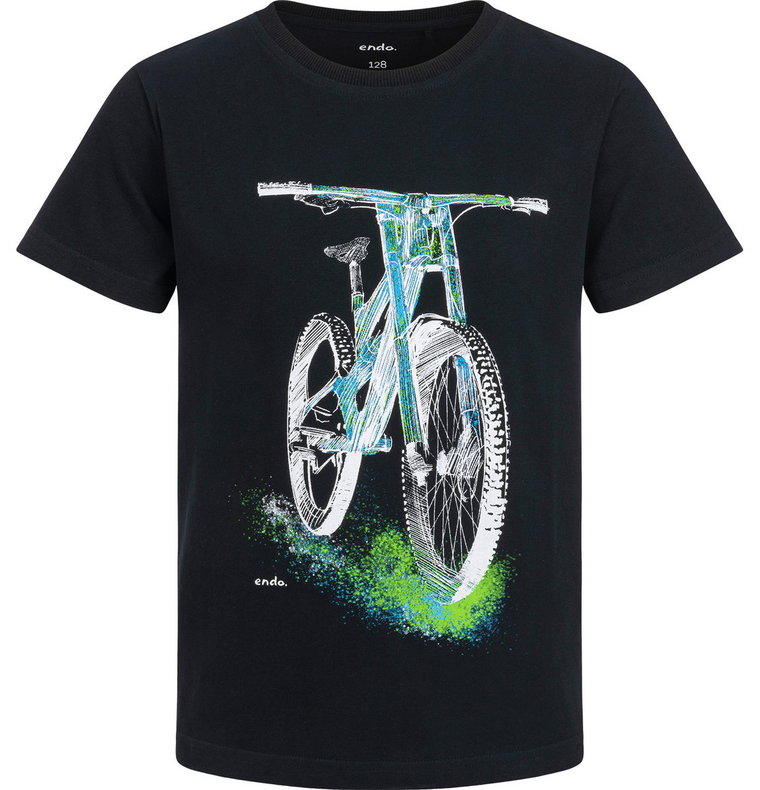 T-shirt Koszulka dziecięca chłopięca 122 Bawełna MTB Bmx Rower Czarny Endo