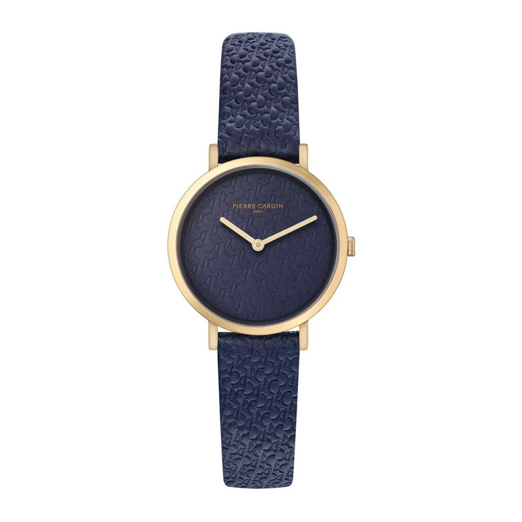Niebieski skórzany zegarek damski Pierre Cardin