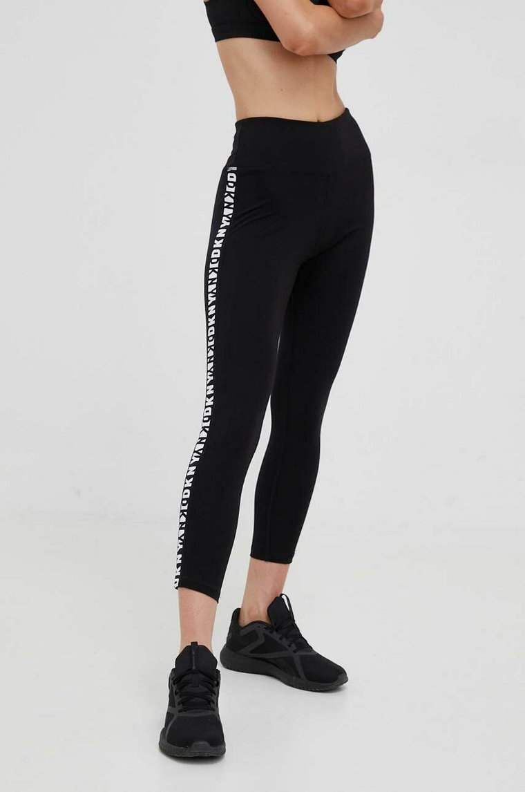 Dkny legginsy damskie kolor czarny z nadrukiem DP3P1939