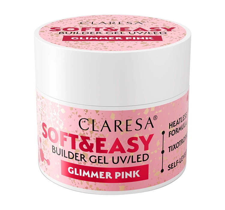 Claresa Soft & Easy żel budujący Glimmer Pink 90g