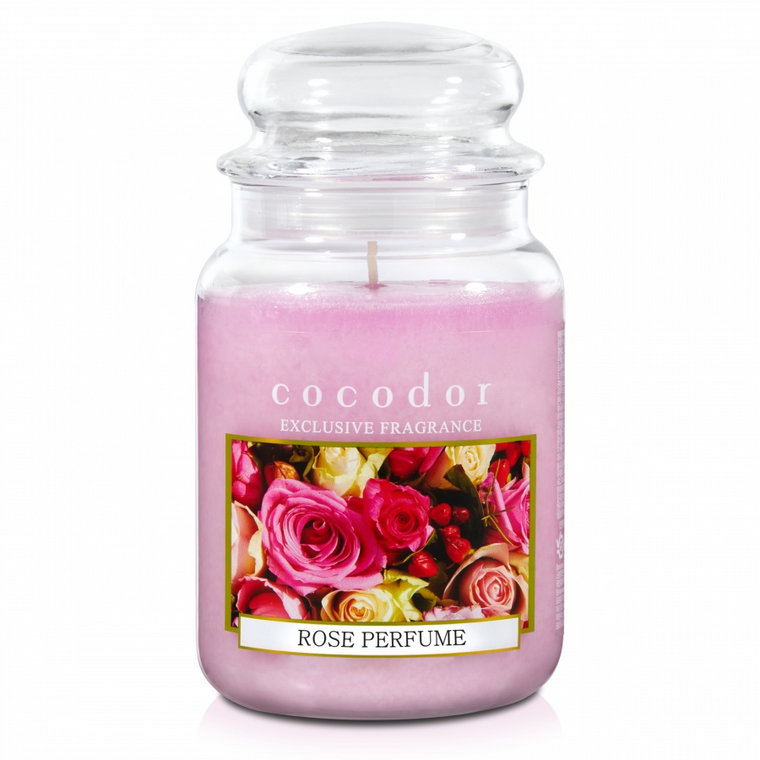 świeca duża 550 g rose perfume pca30432 kod: PCA30432